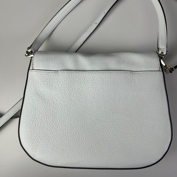 Kate Spade New York White Detachable Strap Leila Striped Canvas Shoulder Bag - Picture 10 of 16
